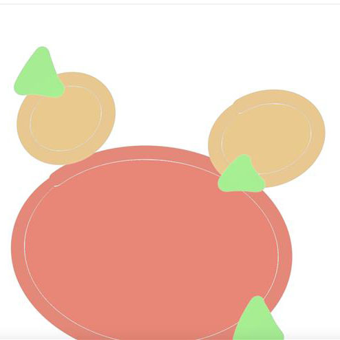 <b>Exploring Base Elements</b><br>This design shows the start of my creativity code. Simple shapes like circles and triangles are arranged to explore structure and balance in the code's visual representation.